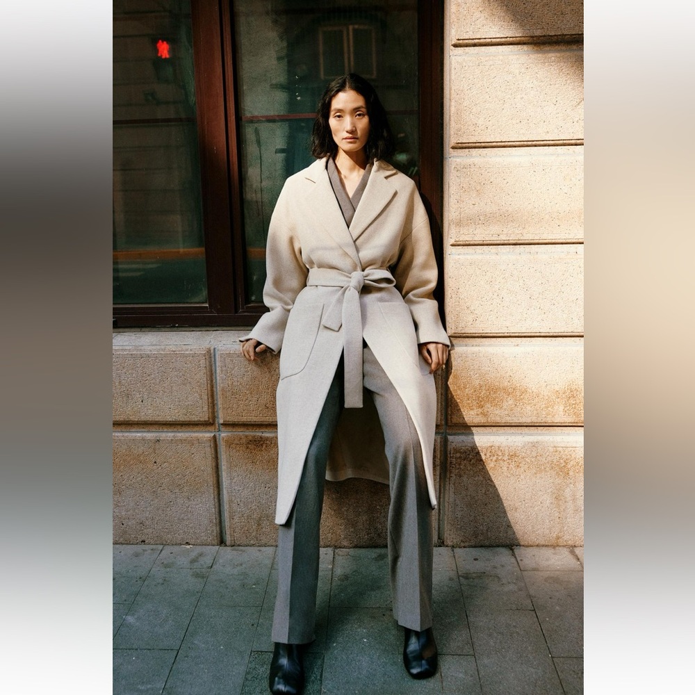 ZARA BELTED WRAP COAT ZW COLLECTION - Picture 3 of 9